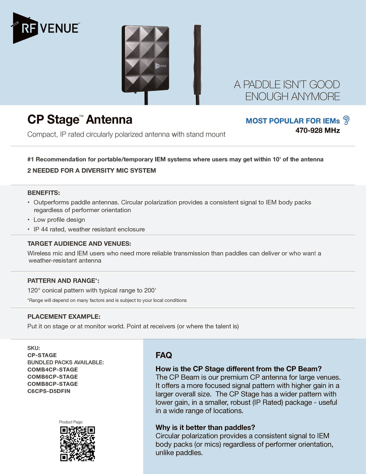 8 Channel In-Ear Monitor Upgrade Pack with CP Stage Antenna