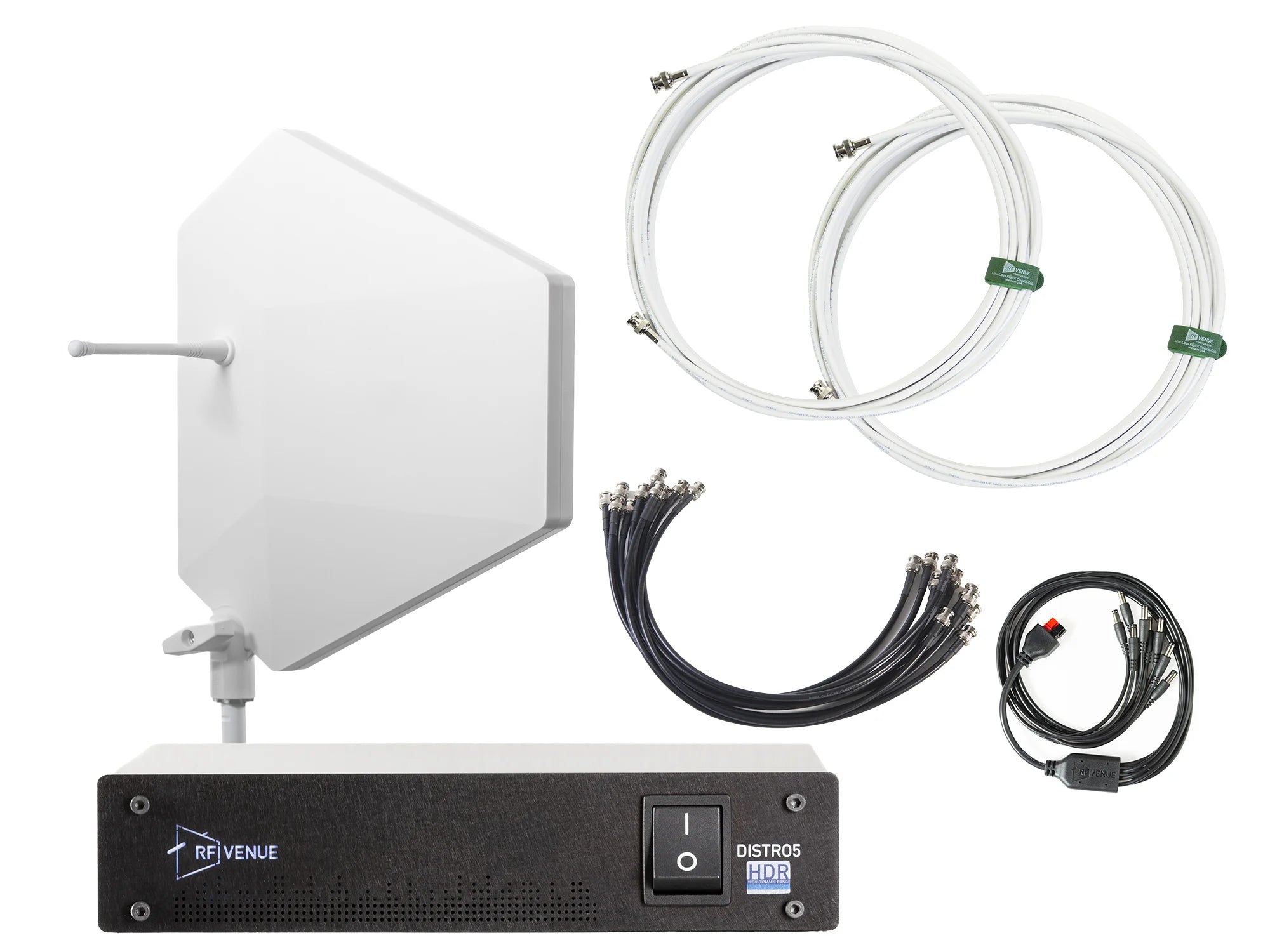 5 Channel Wireless Microphone Upgrade Pack with Diversity Fin® IPX Antenna, White