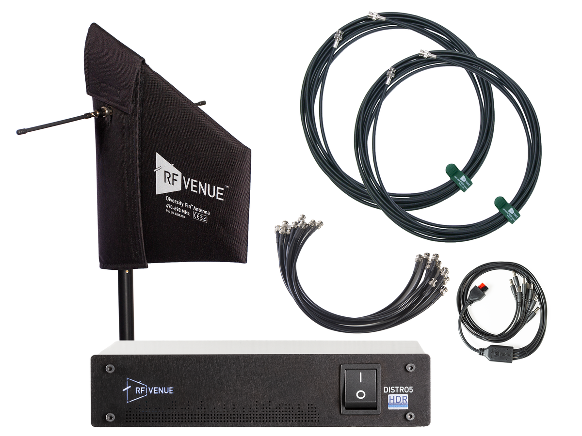 5 Channel Wireless Microphone Upgrade Pack with Diversity Fin Antenna 5 Channel Wireless Microphone Upgrade Pack with Diversity Fin Antenna