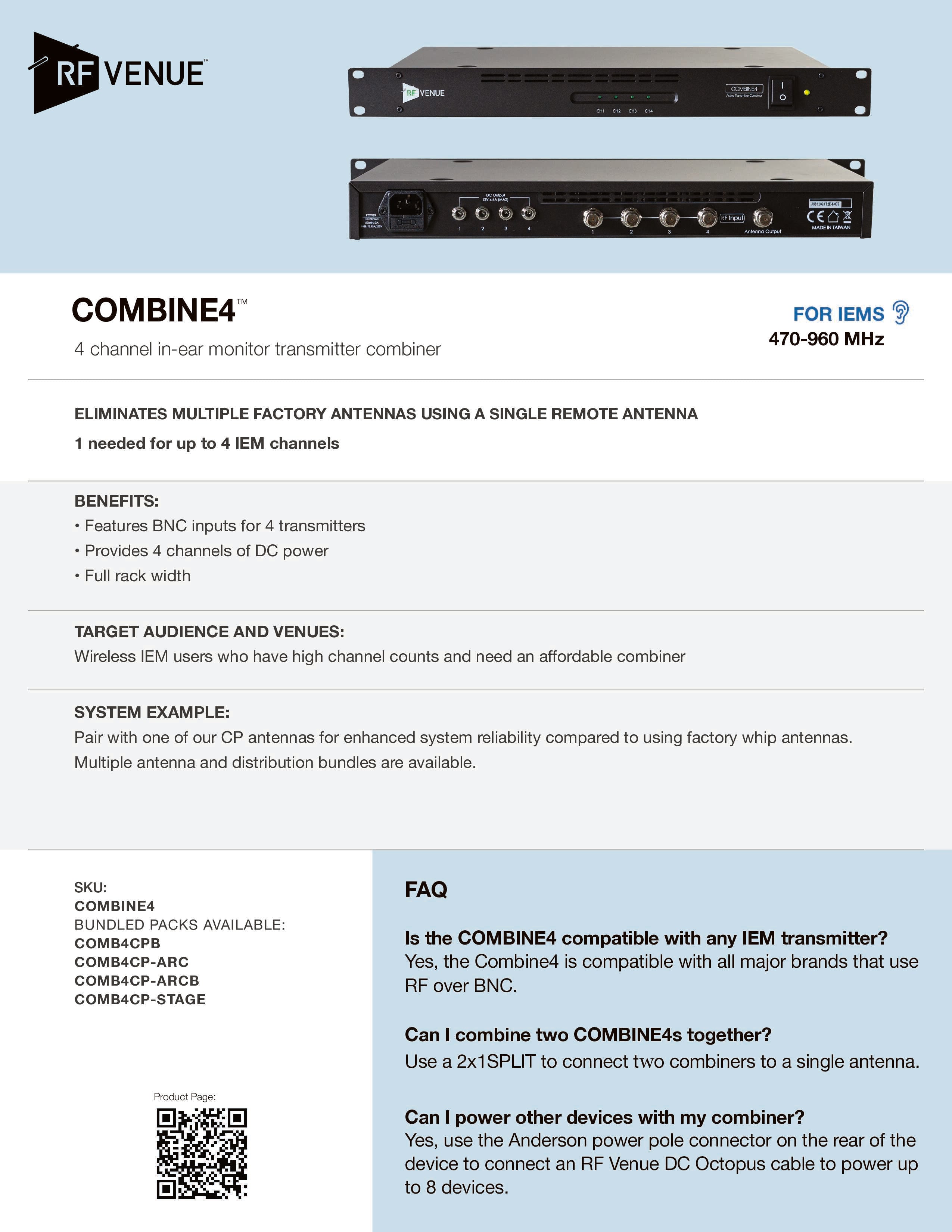 4 Channel In-Ear Monitor Upgrade Pack with CP Beam Antenna