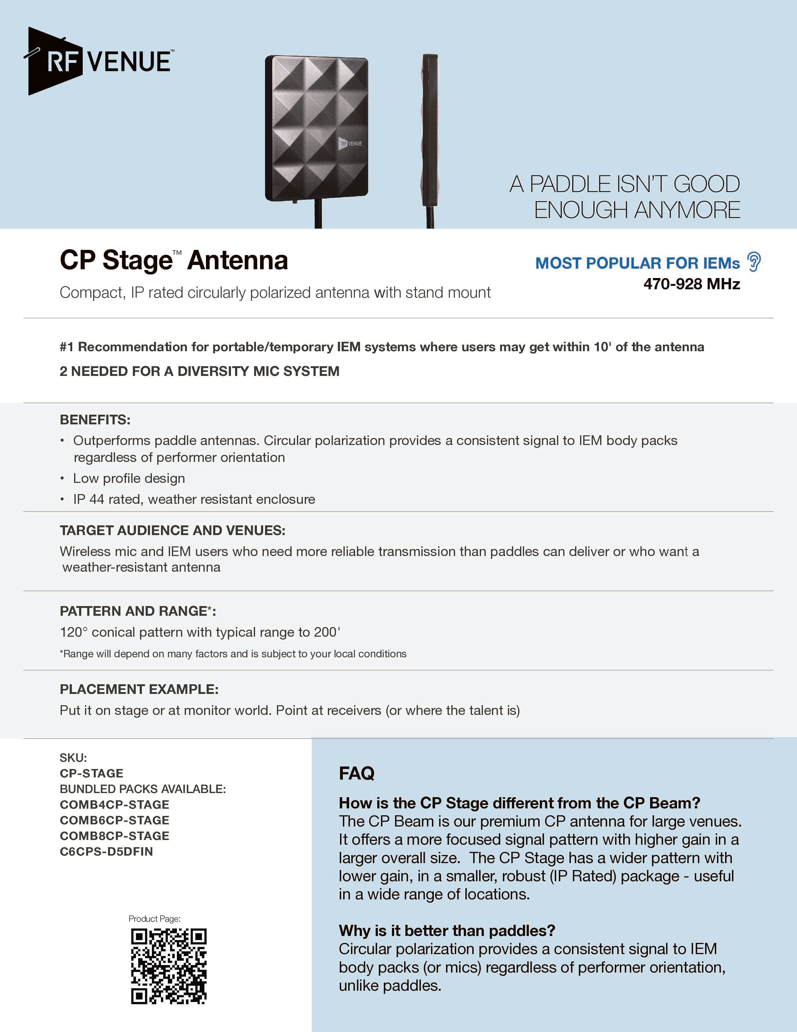 8 Channel In-Ear Monitor Upgrade Pack with CP Stage Antenna